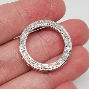 Sterling Silver Diamond Chip Circle Of Life Eternity Pendant